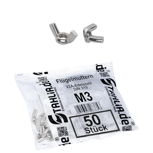 Stahlia Flügelmutter M3 Edelstahl Muttern Set (50 Stück) Gewindemutter DIN 315 Flügelmuttern Schmetterlingsmutter Schraubenmutter Muttern Sortiment Stahlia Flügelmutter M3 Edelstahl Muttern Set (50 Stück) Gewindemutter DIN 315 Flügelmuttern Schmetterlingsmutter Schraubenmutter Muttern Sortiment von Stahlia