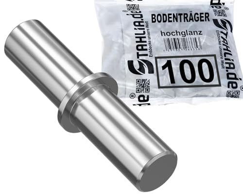 Stahlia Bodenträger 4mm x 16mm für Bohrung 4mm| 100 Stück aus verzinktem Stahl |Einlegeboden Halter Fachbodenträger Regalstifte Regalbodenhalter Regalbretthalter mit Haltering für Regalböden,Holzböden von Stahlia