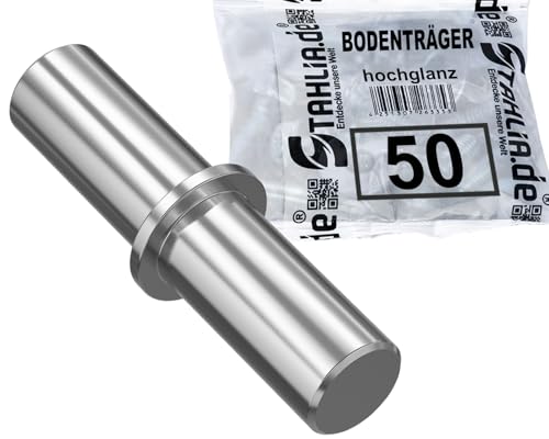 Stahlia Bodenträger 4mm x 16mm für Bohrung 4mm| 50 Stück aus verzinktem Stahl| Einlegeboden Halter Fachbodenträger Regalstifte Regalbodenhalter Regalbretthalter mit Haltering für Regalböden, Holzböden von Stahlia