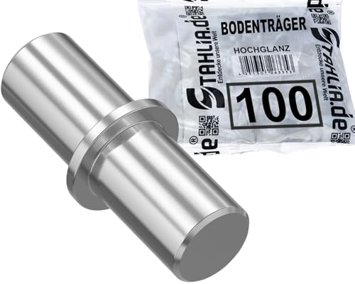 Stahlia Bodenträger 5mm x 16mm für Bohrung 5mm| 100 Stück aus verzinktem Stahl |Einlegeboden Halter Fachbodenträger Regalstifte Regalbodenhalter Regalbretthalter mit Haltering für Regalböden,Holzböden von Stahlia
