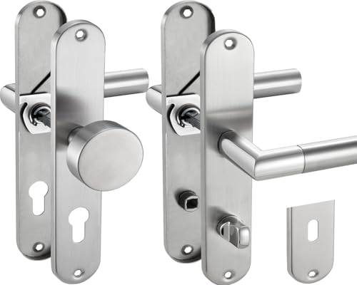 Stahlia Drückergarnitur Langschild Renovierungsgarnitur Edelstahl glanz poliert CATHY OVAL | WC - Badezimmer | Türbeschlag Zimmertüren, Eingangstüren für Türstärke 20–47mm | Befestigungsmaterial Stahlia Drückergarnitur Langschild Renovierungsgarnitur Edelstahl glanz poliert CATHY OVAL | WC - Badezimmer | Türbeschlag Zimmertüren, Eingangstüren für Türstärke 20–47mm | Befestigungsmaterial von Stahlia