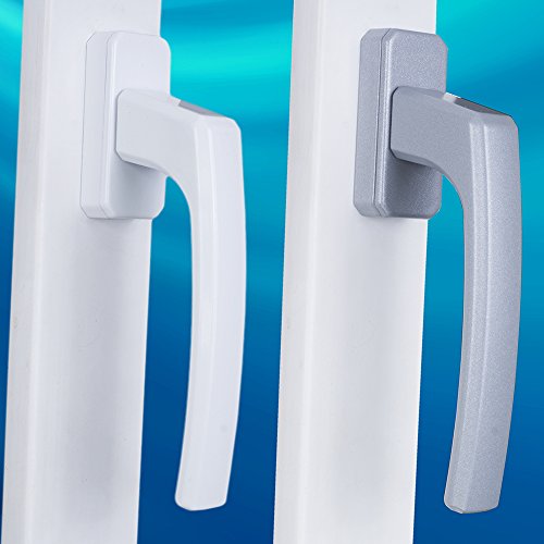 Stahlia Fenstergriffe Silber Aluminium (4 Stück) Balkontürgriff Rund Terrassentür Griff Fensterbeschläge Fenstergriff Fensterolive Fenster Griffe von Stahlia
