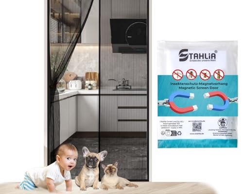 Stahlia Fliegengitter Tür mit Magnet Polyester 80x210cm Schwarz Fliegenschutz Balkontür Magnetvorhang DIY Moskitoschutz Insektenschutz Tür Mückennetz Stahlia Fliegengitter Tür mit Magnet Polyester 80x210cm Schwarz Fliegenschutz Balkontür Magnetvorhang DIY Moskitoschutz Insektenschutz Tür Mückennetz von Stahlia