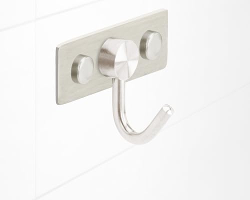 Stahlia Garderobe (1 Haken) Garderobenhaken Kleiderhaken Wand Edelstahl gebürstet Garderobenleiste Wandgarderobe Hakenleiste Wandhaken zum Schrauben Haken von Stahlia