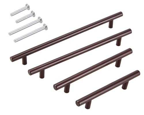 Stahlia Möbelgriffe Edelstahl 96mm Ø10mm Schrankgriffe dunkelbraun Küchengriffe Schubladengriffe Handgriff Relinggriff Stangengriff Griffe für Badmöbel von Stahlia