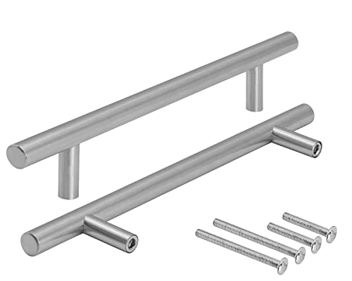 Stahlia Möbelgriffe 10 Stück echt Edelstahl gebürstet Lochabstand 288mm Ø 10mm Schrankgriffe Küchengriffe Bad Möbel Wohnzimmer Möbel Schränke Schubladengriffe Relinggriff Inkl. Schrauben von Stahlia