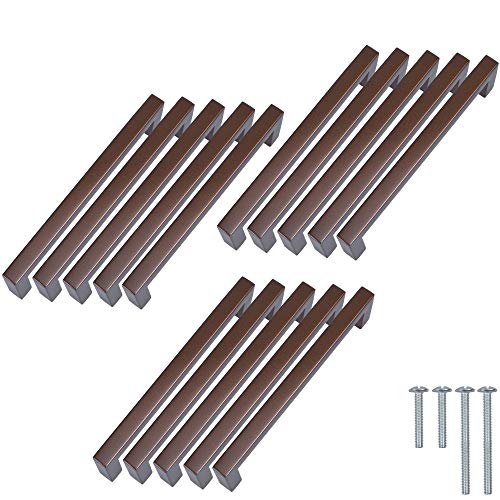 Stahlia Möbelgriffe Braun 128mm Lochabstand (15 Stück) Schrankgriffe Edelstahl Küchengriffe Schubladengriffe Griffe Möbel Griffe für Küchenschränke von Stahlia