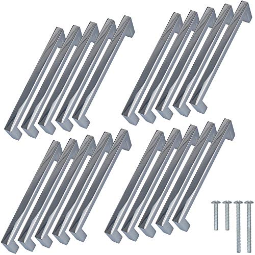 Stahlia Möbelgriffe hochglanzpoliert 64mm Lochabstand (20 Stück) Schrankgriffe Edelstahl Küchengriffe Schubladengriffe Griffe Möbel Griffe für Küchenschränke von Stahlia