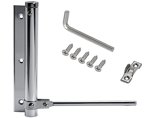 Stahlia Automatischer Türschließer Glanz (5 Stück) Türdämpfer 75 KG Schließkraft Zimmertür Haustür Gartentor Scharnier Stangentürschließer von Stahlia
