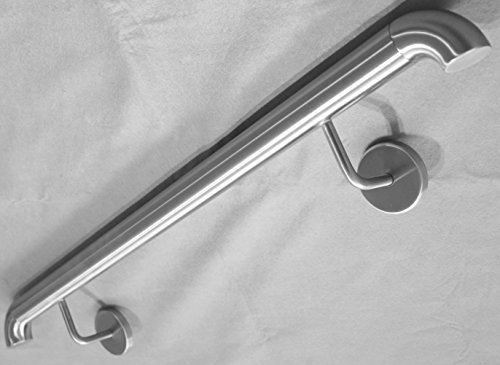 Edelstahl Handlauf V2A 42,4mm 240K geschliffen Wandhandlauf mit 90 Grad Bogen - UNGETEILT - 1600 mm Edelstahl Handlauf V2A 42,4mm 240K geschliffen Wandhandlauf mit 90 Grad Bogen - UNGETEILT - 1600 mm von Stahligator