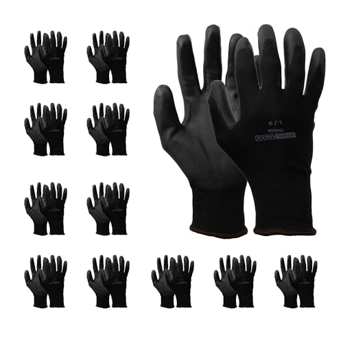 Stahlmaxx 12 Paar Arbeitshandschuhe Gr. L 9 KFZ Mechaniker Handschuhe Montagehandschuhe Polyester PU-Beschichtung Stahlmaxx 12 Paar Arbeitshandschuhe Gr. L 9 KFZ Mechaniker Handschuhe Montagehandschuhe Polyester PU-Beschichtung von Stahlmaxx