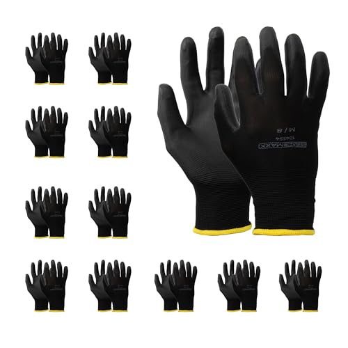 Stahlmaxx 12 Paar Arbeitshandschuhe Gr. M 8 KFZ Mechaniker Handschuhe Montagehandschuhe Polyester PU-Beschichtung Stahlmaxx 12 Paar Arbeitshandschuhe Gr. M 8 KFZ Mechaniker Handschuhe Montagehandschuhe Polyester PU-Beschichtung von Stahlmaxx
