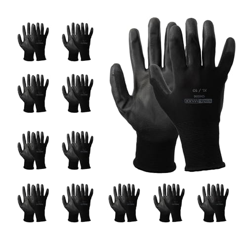 Stahlmaxx 12 Paar Arbeitshandschuhe Gr. XL 10 KFZ Mechaniker Handschuhe Montagehandschuhe Polyester PU-Beschichtung Stahlmaxx 12 Paar Arbeitshandschuhe Gr. XL 10 KFZ Mechaniker Handschuhe Montagehandschuhe Polyester PU-Beschichtung von Stahlmaxx