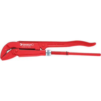 Eck-Rohrzange Größe 1 1/2 L.445mm max.62mm Kopf rot lackiert Griffe rot lackiert von Stahlwille