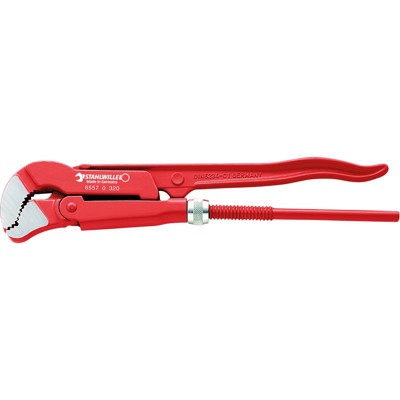 S-Maul-Rohrzange Größe 1.1/2 L.440mm max.60mm poliert Kopf + Griffe rot von Stahlwille