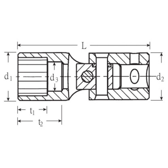 STAHLWILLE® - 1/4" (6,3mm) Gelenk-Steckschlüsseleinsatz SW.3/8" L.38mm von Stahlwille