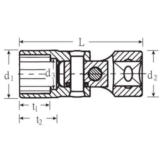 STAHLWILLE® - 3/8" (10mm) Gelenk-Steckschlüsseleinsatz SW.12mm L.48mm von Stahlwille