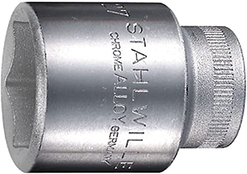 STAHLWILLE Nr. 52 Steckschlüsseleinsatz 1/2" (12,5 mm) Schlüsselweite 12 mm L.38 mm AS-Drive, HPQ®-Hochleistungsstahl, verchromt von STAHLWILLE