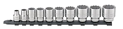 Stahlwille 12917/10-45 l 3/8" (10mm) Steckschlüssel Set mit Clipleiste 10-tlg. l Nüsse 8-24 mm l HPQ-Hochleistungsstahl l Made in Germany von STAHLWILLE