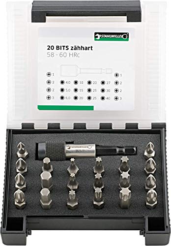 STAHLWILLE Bit Set 21-tlg. | Bitsatz mit 1/4" Bithalter magnetisch | TORX, Innensechskant und Kreuzschlitz (PH, PZ) Bits, | für Akkuschrauber und Schlagschrauber von STAHLWILLE