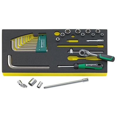 Werkzeug-SortimentTCS 1/4 ZOLL + 10760 CV QR 1/3-Teilung 27-teilig von Stahlwille