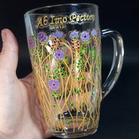 Glasbecher Blume Kaffeetasse 45 Unzen Handgemalte Geschenk Für Mama Einzigartige Geburtstags-Kaffee-Tasse von StainedGlassware