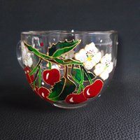 Kirschen Große Kaffeetasse Personalisiert, Handgemalte Rote Geschenkbecher, Lustige Teetasse Kaffeeliebhaber Geschenk Für Muttertag von StainedGlassware