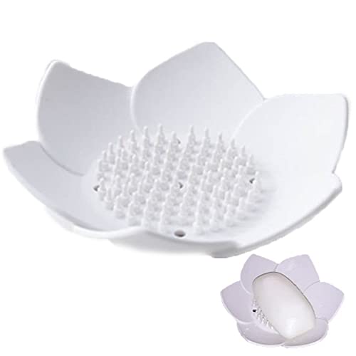 Lotusform Seifenkiste Selbstentleer Seifenhalter Seifenschale Gericht Silikon -abflussgericht Für Badezimmer Küche von Stakee