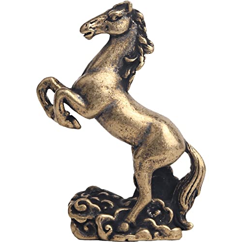Messing Running Horse Statue Feng Shui Pferd Figur Vermögen Viel Glück Skulptur Desktop -Ornamente Statue von Stakee