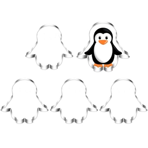 Pinguin-keksausstecher, 5 Stück, Cartoon-stanzformen, Fondant-backwerkzeuge Für DIY-zuckerguss, Gebäck, Backgeschirr, Dekoration von Stakee