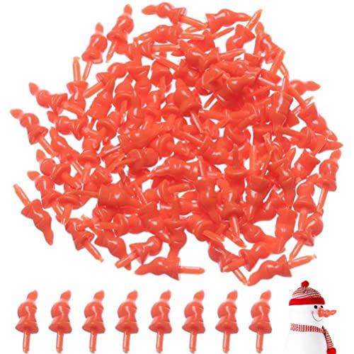 Plastiksicherheit Nasen 50 Stück Plastik Schneemann Nasen Handgefertigte Karottennasen Süße Rote Nase Für Weihnachten DIY Schneemann Puppe von Stakee