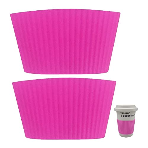 Silikon Cup Sleeves 2pcs Hitzebeständige Cup Sleeves Coffee Cup Sleeves Drink Sleeve Glasflasche Protector Sleeve von Stakee