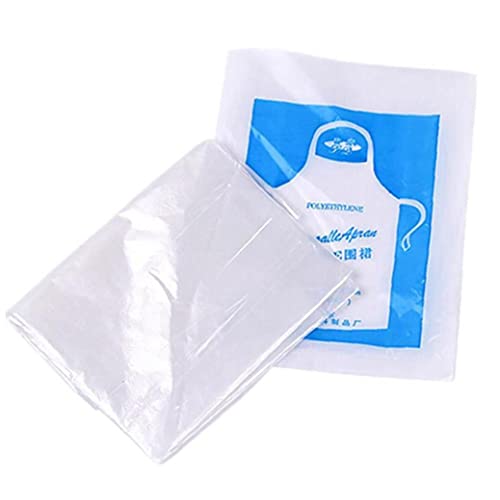 Stakee 25pcs Einwegschürzen Plastik Plastik Transparent Sanitärreinigungsschürze Für Frauen Männer Küche Haushalt Täglich Gebrauch (Erwachsener General) von Stakee