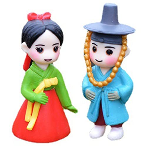 Stakee Mikro -Figuren 1 Set Koreanische Paar Ornament Braut Bräutigam Figuren Paar Figuren Ornament Room Home Dekoration von Stakee