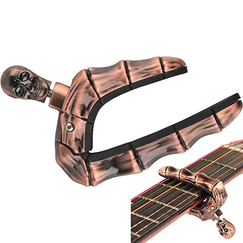 Stakee Punk-Gitarren-Kapodaster Universal-Gitarren-Tuner Einstellbarer Totenkopf-Gitarren-Kapodaster Universal-Instrumenten-Kapodaster von Stakee