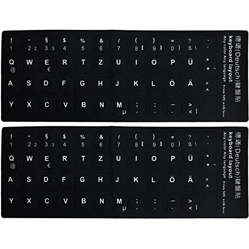 Universelle Deutsche Tastatur-Aufkleber, 2 Stück, Computer-Tastatur-Aufkleber, Buchstaben, Alphabet, Für Computer, Laptop, Notebook, Desktop Universelle Deutsche Tastatur-Aufkleber, 2 Stück, Computer-Tastatur-Aufkleber, Buchstaben, Alphabet, Für Computer, Laptop, Notebook, Desktop von Stakee