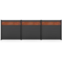 STAKET PRO Gartenzaun "Komplettzaun Paneel 150" LxH: 552,6x187 cm, 3 Elemente á 180 cm Breite + Cortenstahl von Staket Pro