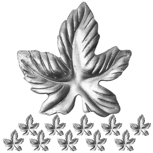 STAL 10 Stück Zierelement Metallblumen Metallblätter Blätter 140-162 (50x50mm -50.162/10 Stück) von QWIGOFU