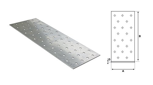 Set 20x Stalco Lochplatten Holzverbinder Lochbleche Nagelplatten Flachverbinder (PP17-100x300 cm) von Stalco