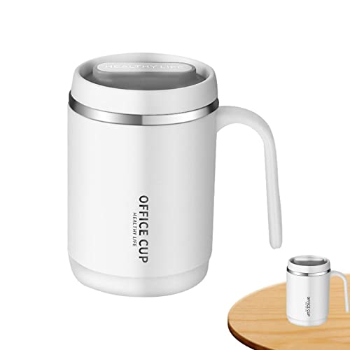 Stalf Thermobecher, 500ml Kaffeebecher, Travel Mug Mit Auslaufsicherem Deckel, Metall-Teetasse Mit Griff, Reise-Campingbecher, Teetasse Für Büro, Zuhause, Draußen von Stalf