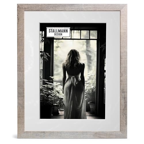 Stallmann Design Bilderrahmen mit Passepartout 30x45 cm (Bild 20x30) | Farbe: Wildeiche | 30 mm starke Rahmenleiste von Stallmann Design