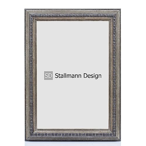 Stallmann Design Barockrahmen “FAME” | 30x40 cm | Silber | Echtholz-Bilderrahmen antik | 80 andere Größen verfügbar | Fotorahmen aus Holz im Vintagestyle von Stallmann Design