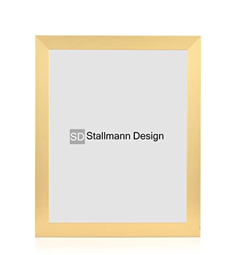 Stallmann Design Bilderrahmen 29,7x42 cm (DIN A3) gold Holz mit Acrylglas Rahmen-Breite 40mm Posterrahmen Wechselrahmen von Stallmann Design