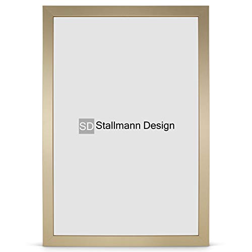 Stallmann Design Bilderrahmen New Modern | Farbe: Gold gebürstet | Größe: 30x30cm | eleganter Frame für Ihre Fotos und Motive von Stallmann Design