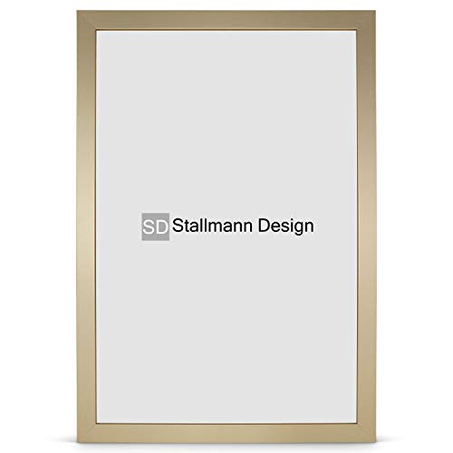 Stallmann Design Bilderrahmen New Modern | Farbe: Gold gebürstet | Größe: 70x100cm | eleganter Frame für Ihre Fotos und Motive von Stallmann Design