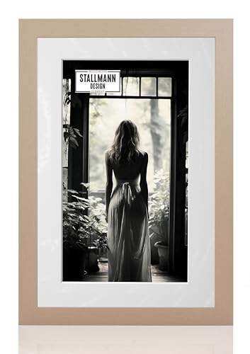Stallmann Design Bilderrahmen mit Passepartout 40x50 cm (Bild 30x40) | Farbe: Grau | 30 mm starke Rahmenleiste von Stallmann Design
