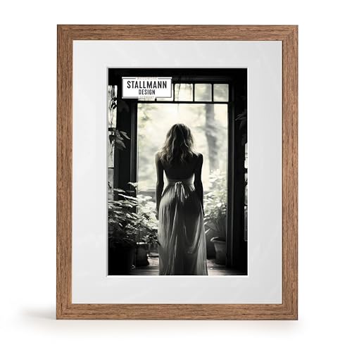 Stallmann Design Bilderrahmen mit Passepartout 70x100 cm (Bild 50x70) | Farbe: Braun | 30 mm starke Rahmenleiste von Stallmann Design