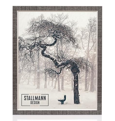 Stallmann Design 'My Frames' Bilderrahmen 42 x 59,4 cm (DIN A2) | Farbe: Schwarz-Silber gewischt | nostalgischer Retro Rahmen - kombiniert Used-Look mit modernem Flair von Stallmann Design