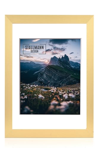 Rahmen mit Passepartout 59,4x84 cm (Bild 40x60) | Farbe: Gold | 40 mm starke Rahmenleiste von Stallmann Design