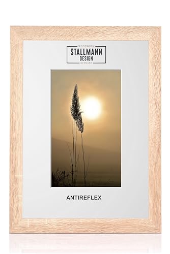 Rahmen mit Passepartout & Anti-Reflex-Kunstglas 50x60 cm (Bild 40x50) | Farbe: Sonoma | 40 mm starke Rahmenleiste von Stallmann Design